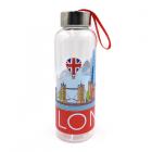 Reusable Water Bottle with Metallic Lid - London Icons Panorama