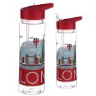 Water Bottles & Lunch Boxes - Reusable London Skyline 550ml Water Bottle with Flip Straw