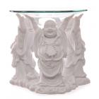 Dropship Oil Burners - Decorative White Chinese Buddha Oil & Wax Burner with Glass Dish