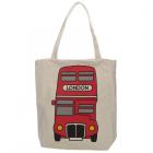 Reusable Shopping Bags - Handy Cotton Zip Up Shopping Bag - London Bus