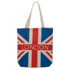 Reusable Shopping Bags - Handy Cotton Zip Up Shopping Bag - London Union Jack
