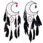 Dropship Gothic Fantasy & New Age - Dreamcatcher with Agate Charm - Black Sickle Crescent Moon