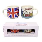 Dropship Souvenirs & Seaside Gifts - Set of 2 Porcelain Espresso Cups - London Icons