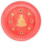 Dropship Incense Burners - Decorative Round Buddha Wooden Red Incense Burner Ash Catcher