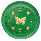 Dropship Incense Burners - Decorative Butterfly Wooden Green Incense Burner Ash Catcher