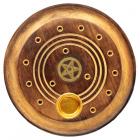 Dropship Incense Burners - Decorative Round Pentagram Wooden Incense Burner Ash Catcher