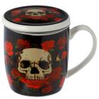 Dropship Skulls & Skeletons - Porcelain Mug & Infuser Set - Skulls and Roses