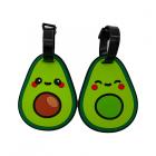 Travel Pillows & Accessories - PVC Luggage Tag Set of 2 - Foodiemals Avocado