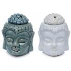 Ceramic Buddha Head Design Crackle Glazed Oil Burner