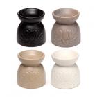 Dropship Oil Burners - Ceramic Oil & Wax Burner - Eden Stone Effect Embossed Lotus