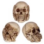 Speak No, Hear No, See No Evil Set of 3 Skulls