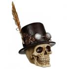 Dropship Skulls & Skeletons - Fantasy Steampunk Skull Ornament - Top Hat and Feathers
