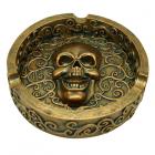 Dropship Skulls & Skeletons - Decorative Ashtray - Metallic Brushed Gold Effect Skull