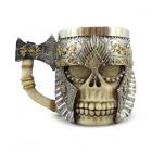 Decorative Tankard - Axe Handle Armoured Skull