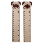 Dropship Stationery - Mopps Pug Shaped Top Wooden Ruler (15cm)