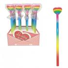 Dropship Stationery - Pencil & Eraser Topper - Rainbow Heart