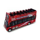 Pull Back Action Toy - Red Open Top Bus